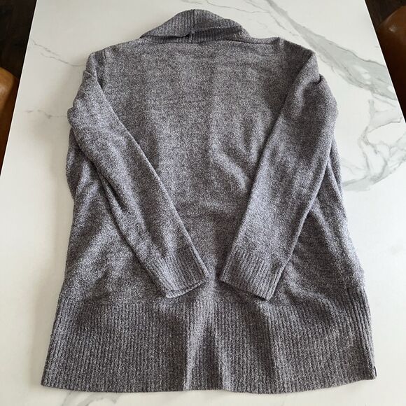 Barefoot Dreams Cozychic Lite Circle Cardigan Size M Purple Open Front Pockets - Picture 10 of 11